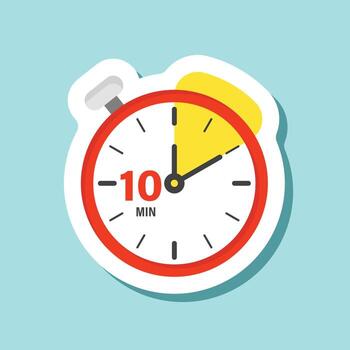 A stopwatch icon with a timer on it vector