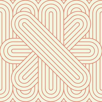 Retro Style Interlacing Geometric Seamless Pattern vector