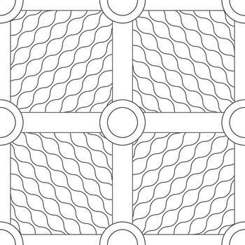 resumen geométrico sin costura modelo con olas y círculos vector