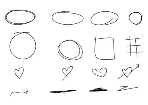 dibujado a mano formas y flechas en blanco antecedentes diseño elementos vector