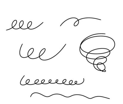 Abstract Swirls and Lines, Dynamic Movement, White Background, Modern Art Concep vector