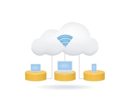 iot nube servidor red datos concepto isométrica ilustración vector