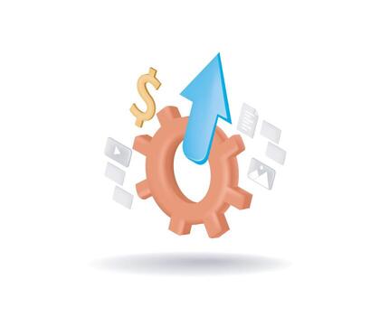 Asset management optimization concept illustration isometric style vector