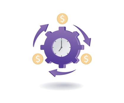 Time management operation system the business continuity concept isometric style vector