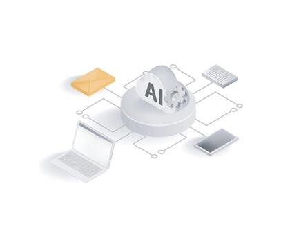 redes de conexiones nube informática artificial inteligencia concepto vector