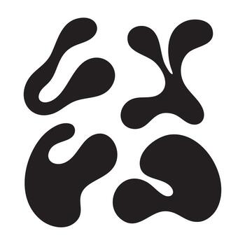 mínimo negro orgánico patrones, suave fluido formas, único diseño estilo. vector