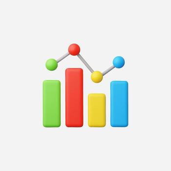 Colorful graph illustrating data trends and performance analysis. vector
