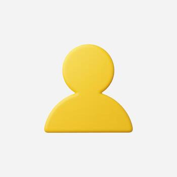 A minimalistic yellow avatar icon on a plain background. vector