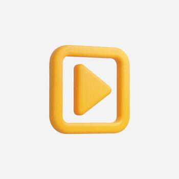 A vibrant yellow play button with a modern, minimalistic design. vector