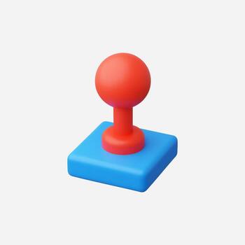 A colorful toy joystick, fun and playful design in a 3D style. vector