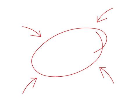 Red Arrows Pointing to a Circle Abstract Idea vector