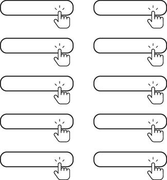 cursor haciendo clic sitio web botones digital interfaz vector