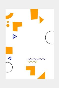 Playful abstract composition with bold orange and blue geometric shapes on a white background. A fun, minimal design full of balance, rhythm, and creativity. vector