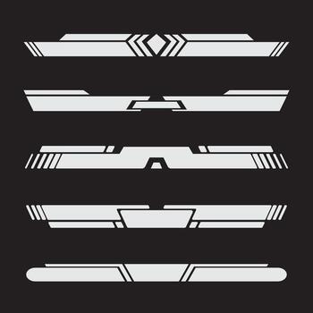 Futuristic header and footer interface. Future technology head up display. 20250829 vector