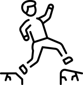 A line style icon representing a taking risk vector