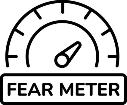 A line style icon representing a fear meter vector