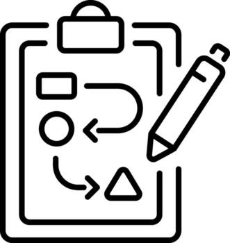 A linear icon depicting an order flow vector