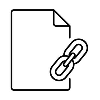 Document with a linked chain icon vector