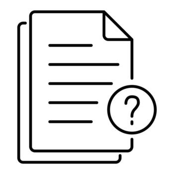 documento con un pregunta marca icono indicando investigación o incertidumbre vector