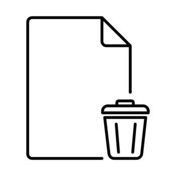 Document deletion icon with trash can symbol vector