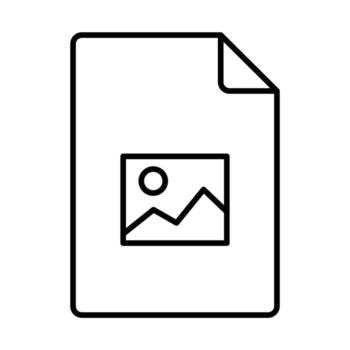 Simple line art icon of a document with an image vector