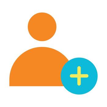 añadir usuario icono ilustración, nuevo contacto o añadir amigo símbolo en plano diseño vector