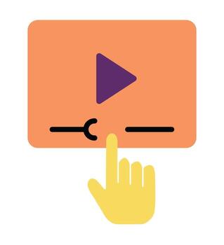 player control icon with hand interaction, Adjusting timeline or progress bar symbol vector
