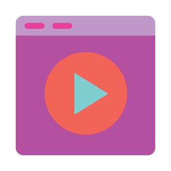 player window icon illustration, Media player interface in flat design vector