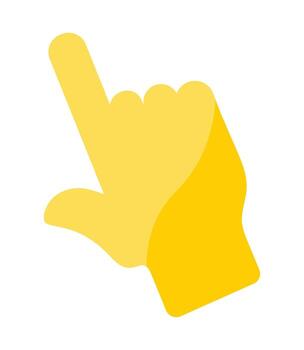 Yellow hand pointer icon illustration,Clicking finger cursor symbol in flat design vector