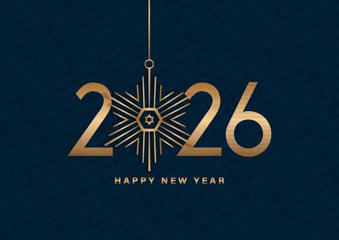 Elegant Happy New Year background with decorative snowflake design vector