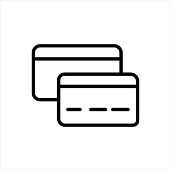 Streamlined credit card icon representing seamless online payments and secure financial transactions today vector