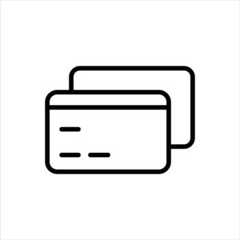 Modern payment method icon, simple card design for financial technology and shopping application interfaces vector