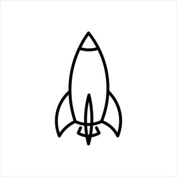 Bold rocket ship outline soaring into innovation, perfect for startups and cutting edge technology projects vector