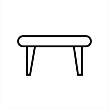 Minimalist table icon isolated on white background in simple outline style vector