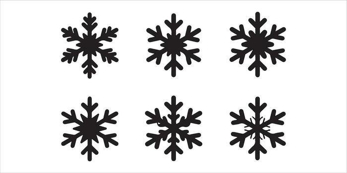 Set of snowflake icons isolated on white background for winter design vector
