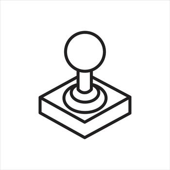 Simple black outline of a retro joystick isolated on white background vector