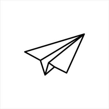 Launch your dreams with this simple paper airplane icon for creative projects and innovative designs today vector