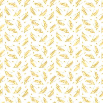 Seamless repeating background with a wheat ear. Pattern for harvest, nature, and food theme. vector