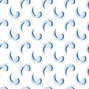 sin costura modelo con un ola y chapoteo. repitiendo antecedentes de mar y océano. vector