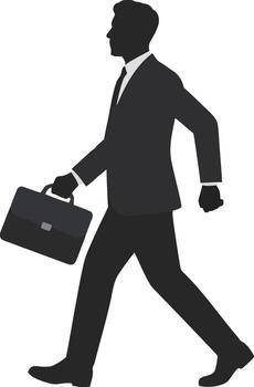 Art of a businessman in a suit walking with a briefcase vector