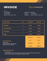 Black and Yellow Book Store Invoice template
