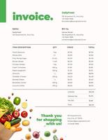 Green and White Grocery Online Shop Invoice template