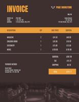 Brown and Orange Minimalist Bookstore Invoice template