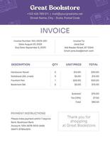 Bookstore Invoice template