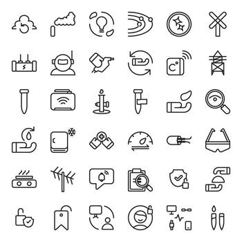 minimalista Ciencias y tecnología compuesto camino icono conjunto vector