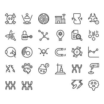 Clean Science and Technology Compound Path Icon Pack Part vector