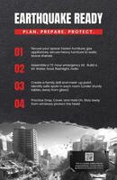 Black and Red Earthquake Preparedness Poster template