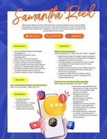 Blue White Digital Content Specialist Resume template
