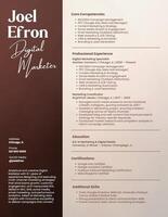 Minimalist Brown Digital Marketer Resume template