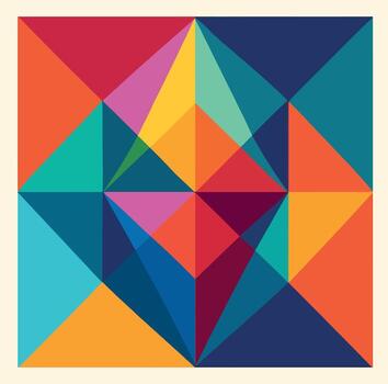 Colorful Geometric Abstract Square Pattern Art vector